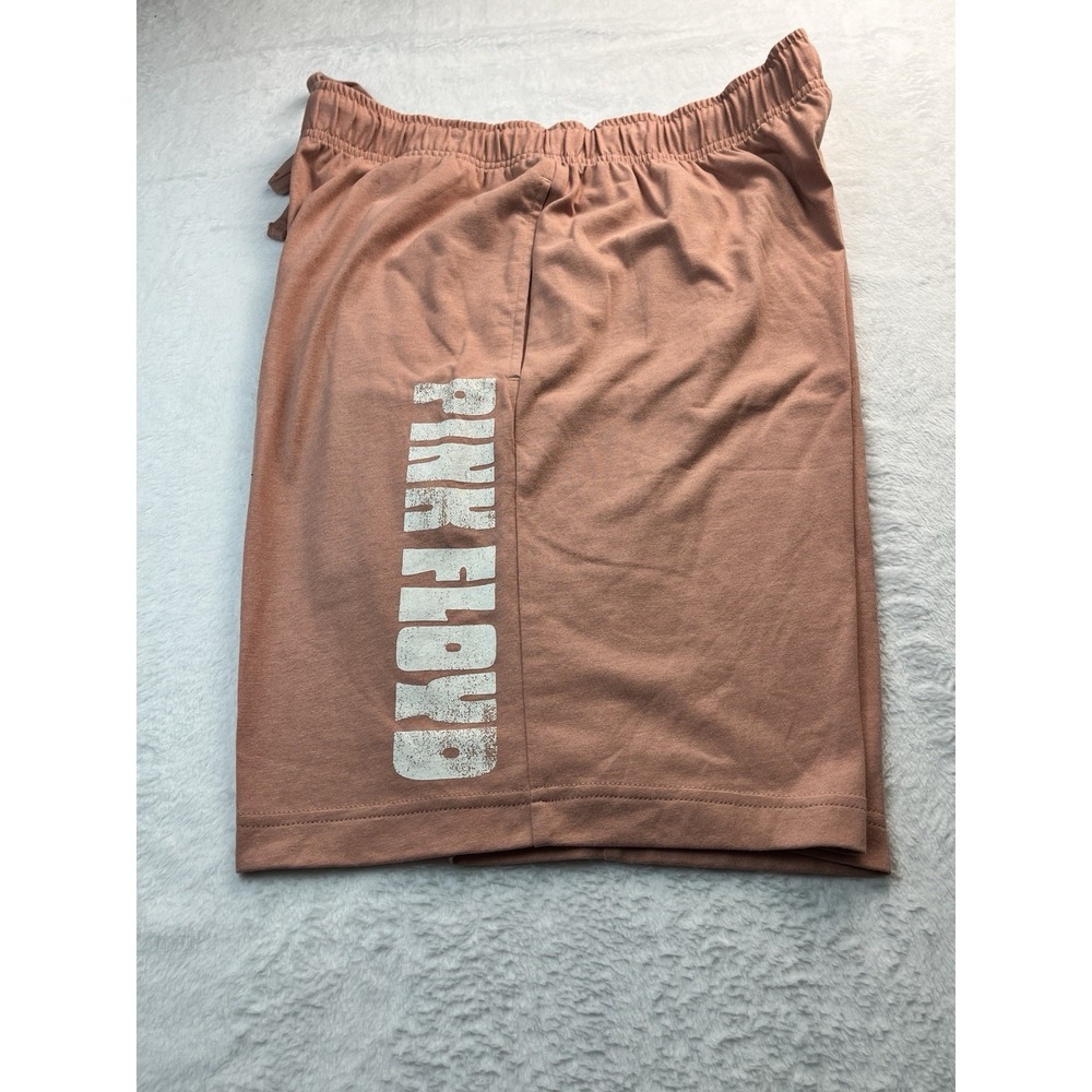 Pink Floyd Men's Medium 32/34 Drawstring Lounge Shorts Pink Distressed Logo NWOT